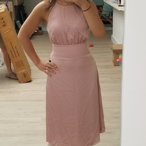 NWT Express dusty pink midi dress with halter neck